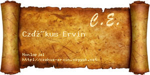 Czékus Ervin névjegykártya