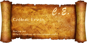 Czékus Ervin névjegykártya