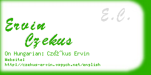 ervin czekus business card